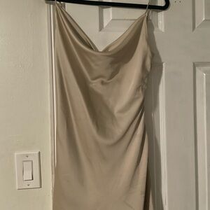 Garage Cream Backless Slip Dress